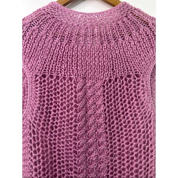 Vintage Plymouth Knit Pink‎ Open Weave Sweater Vest Women’s L Made in Korea - Picture 7 of 11